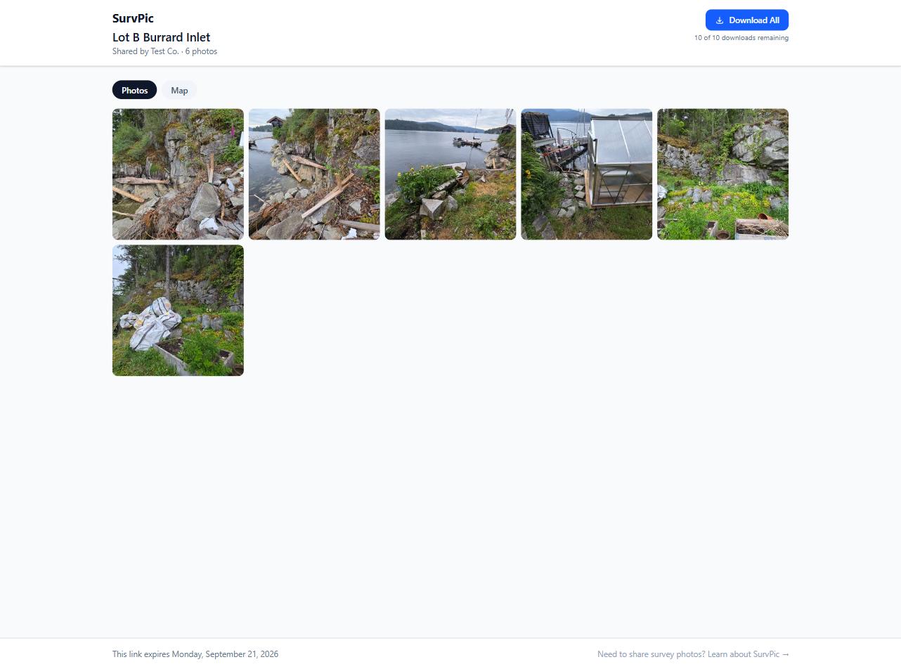 Public share page — what the client sees